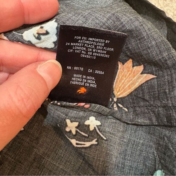 Maeve Anthro Dark Floral Woodland Animal Blouse Size 2 - Picture 8 of 12